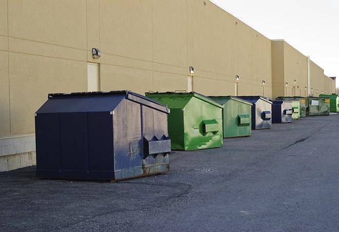 an arrangement of durable and robust disposal containers utilized on a construction project in Anderson, SC